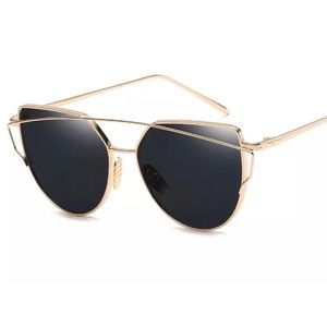 Black and Gold Cat Eye Sunglasses